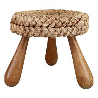 French Rope Stool by Audoux Minet, 1960s For Sale