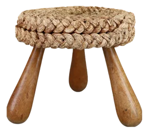 French Rope Stool by Audoux Minet, 1960s