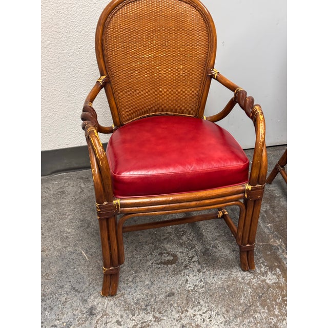 Palecek Rattan Armchairs, Pair For Sale - Image 11 of 12