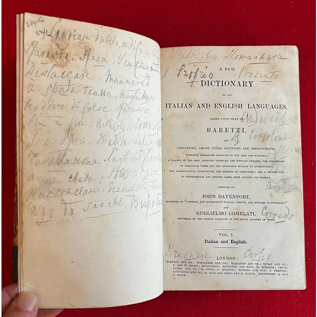 Mid 19th Century Fine Leather Binding - Italian & English Dictionary - London 1854 For Sale - Image 5 of 9