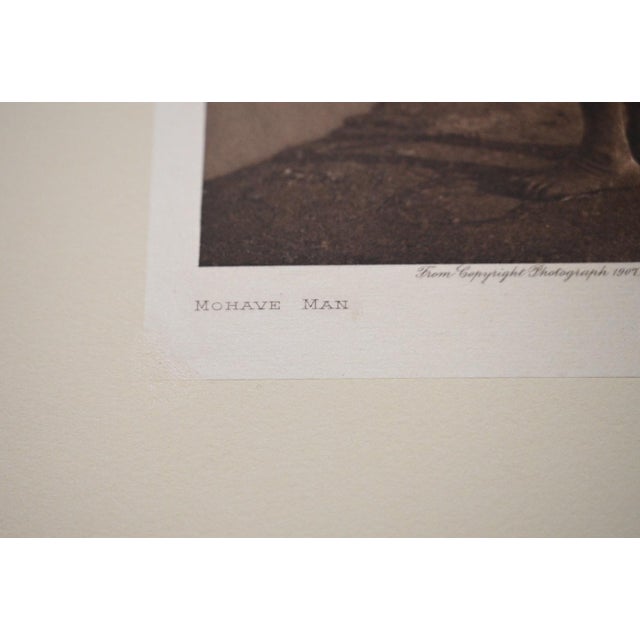 Native American Edward S. Curtis "Mohave Man" Original Vintage Photogravure on Gampi Tissue, 1907, Cardozo Collection For Sale - Image 3 of 5