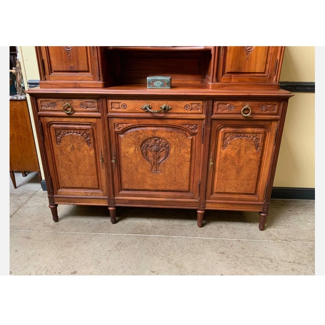 Vintage Art Nouveau Cabinet in Walnut, 1925 For Sale - Image 12 of 13