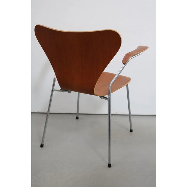 3207 Chair Armchair in Teak by Arne Jacobsen for Fritz Hansen Rar, 1979 For Sale - Image 3 of 9