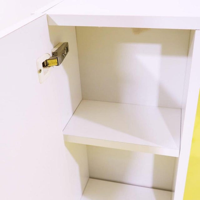 2000 - 2009 Wall-Mounted Cabinet in White Particle Board with Mirror For Sale - Image 5 of 8