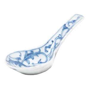 Chinese Blue and White Porcelain Spoon, 1850