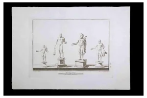 Giacomo Casanova, Ancient Roman Statues, Original Etching, 18th Century