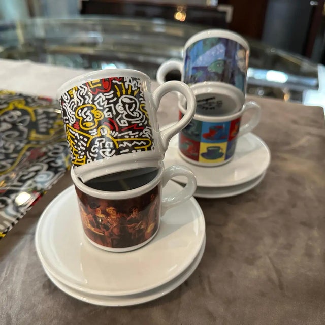 1990s Modern Coffee Service and Serving Tray Cafè Des Arts by Lavazza For Sale - Image 11 of 18