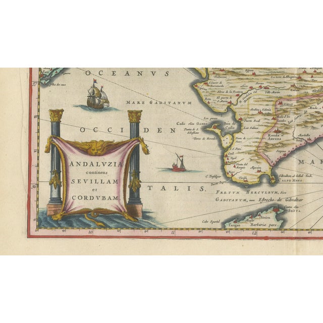 Blaeu Andalusia Map, 1642 For Sale - Image 4 of 11