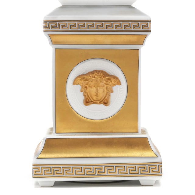 Ceramic Rosenthal Versace “Carpe Diem” Gilt Porcelain Obelisk Clock — Limited Edition For Sale - Image 7 of 8