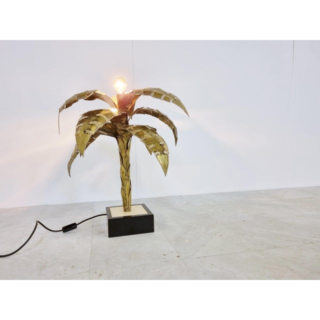 Maison Jansen Vintage Palm Table Lamp from Maison Jansen, 1970s For Sale - Image 4 of 13