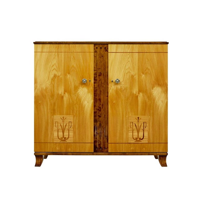 Art Deco Scandinavian Elm and Birch Cabinet, 1940 For Sale - Image 6 of 12