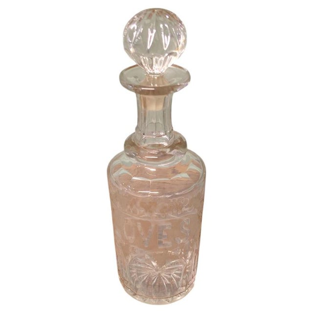 Victorian Etched Crystal Cloves Decanter For Sale - Image 6 of 6