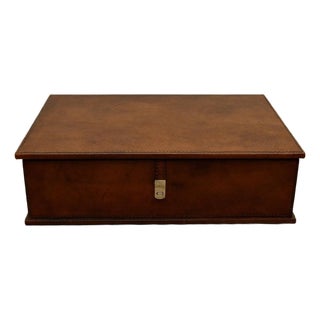Leather Tabletop Display Box as Book W/Clasp For Sale