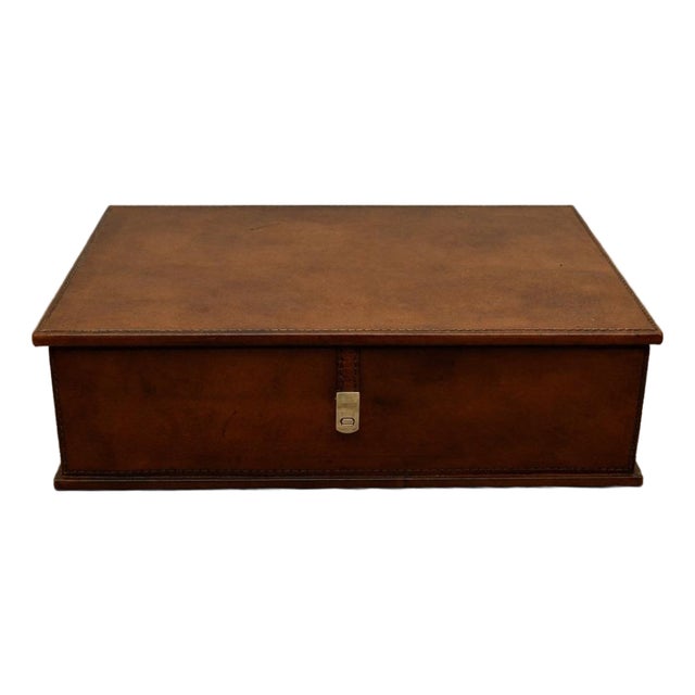 Leather Tabletop Display Box as Book W/Clasp For Sale