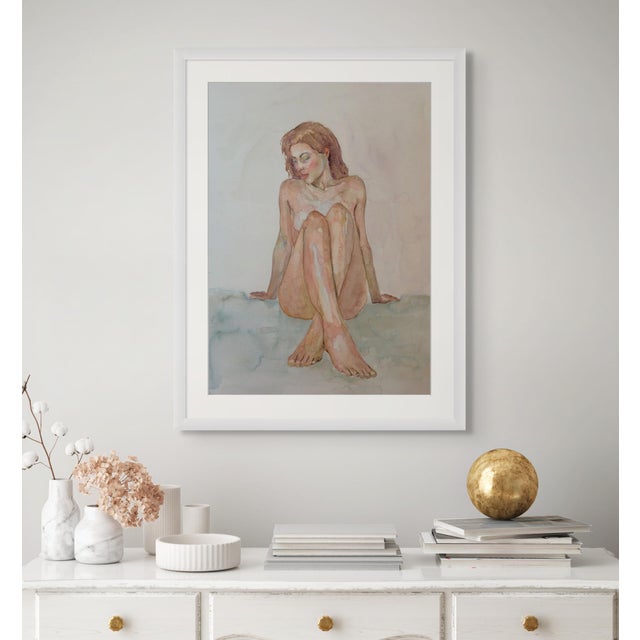 Sweet Promises Original Impressionistic Nude Figure Watercolor on Paper Painting Art by Anna Novick For Sale In Los Angeles - Image 6 of 10