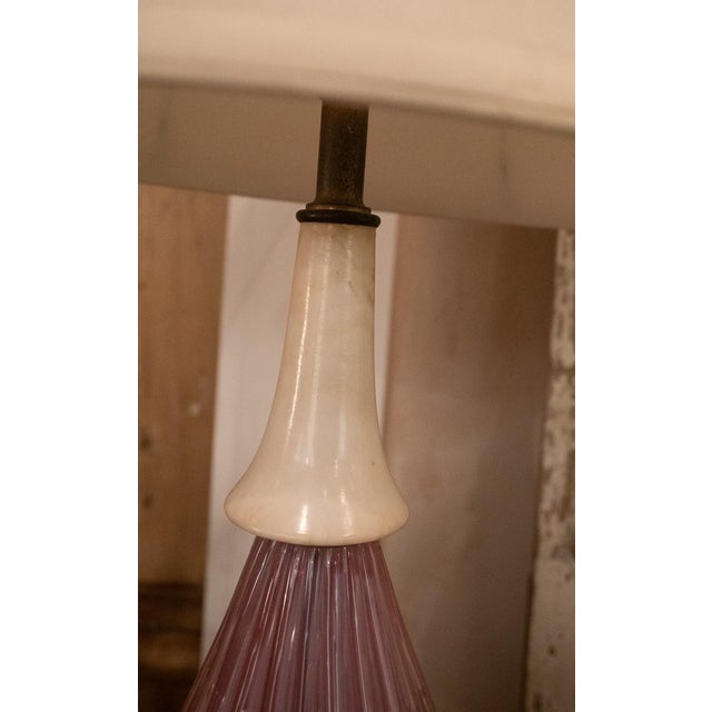 Italian 1950s Soft Pink Italian Murano Lamp For Sale - Image 3 of 5