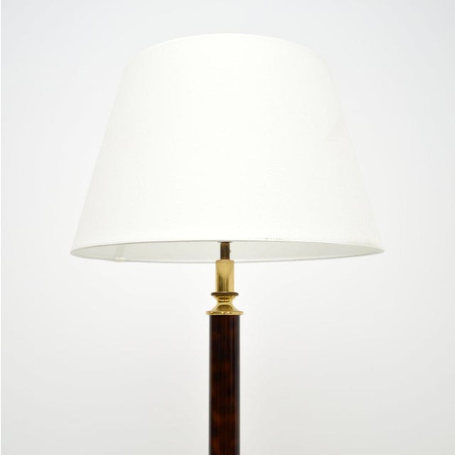 A beautiful vintage French floor lamp by Le Dauphin in faux tortoise shell and gold finish. It dates from the 1970’s, it...