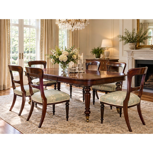 A very elegant set of six antique Victorian dining chairs, dating to circa 1860 and crafted in beautifully coloured...