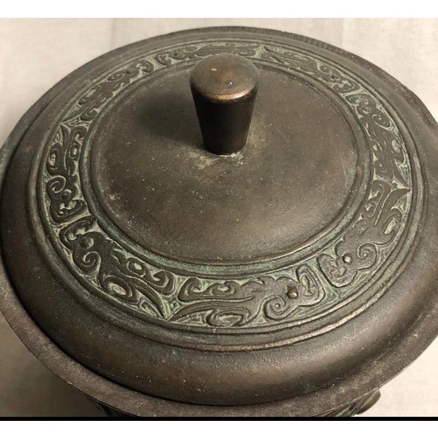 Asian Mid Century James Mont Style Server with Peacock Handles For Sale - Image 3 of 6