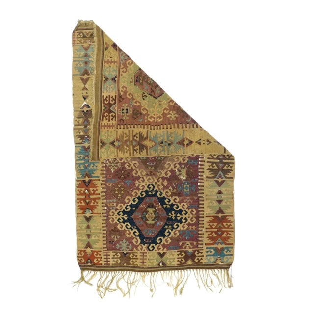 Antique Kilim Rug 3' x 4'11'' For Sale - Image 4 of 11