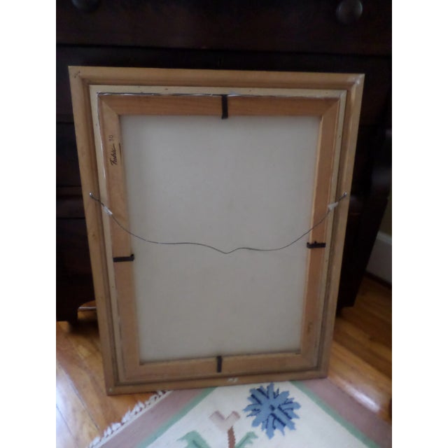 Cornflower Blue Mid 20th Century Still Life Vase of Flowers Oil Painting, Framed For Sale - Image 8 of 10