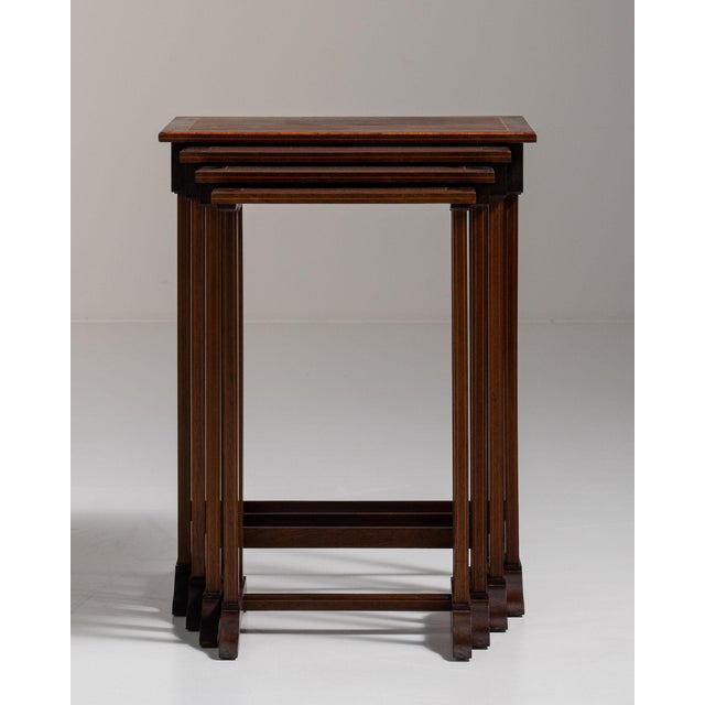 Wood 1960-1969 France Rich Walnut Brown Carved Walnut Console Table For Sale - Image 7 of 11