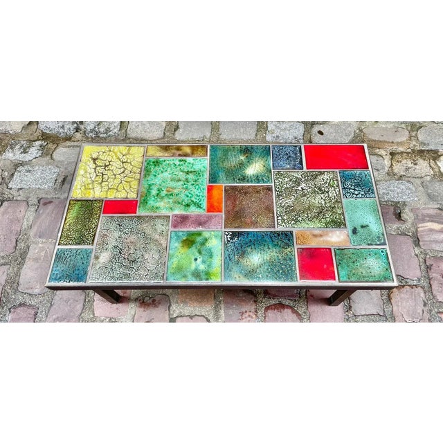 Polychrome Ceramic Coffee Table For Sale - Image 5 of 8