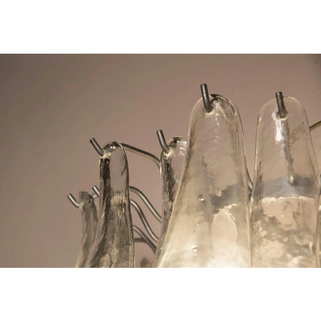 Ivory Wall Light in Transparent Glass Petals from Venini, 1970s For Sale - Image 8 of 12