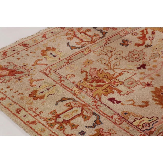 Vintage Oushak Rug With Floral Medallion & Turkish Botanical Design - Rug & Kilim For Sale In New York - Image 6 of 10