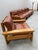Stunningly beautiful, modular armchair set made of solid pinewood and soft brown leather, newly upholstered, consisting of...