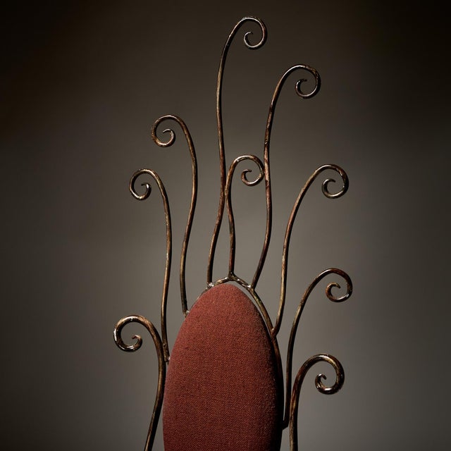 French Whimsical, Vintage French Steel Vanity Chair, Circa 1950 For Sale - Image 3 of 9