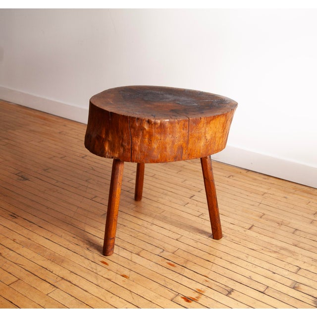 19th Century Butcher Block Side Table, American For Sale - Image 4 of 6