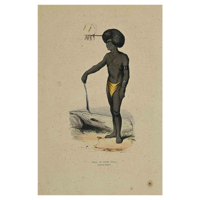 Auguste Wahlen, Papou du Havre Dorey, Lithograph, 1844 For Sale