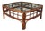 Vintage Tortoise Bamboo Rattan Square Coffee Table With Glass Top For Sale