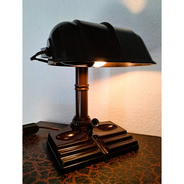 Vintage Art Deco Bankers Table Lamp, 1930s For Sale - Image 12 of 12