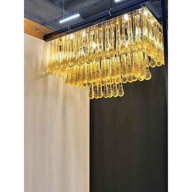 Amber Drops Murano Glass Flush Mount by Simoeng For Sale - Image 6 of 8