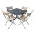Crate & Barrel Lanai Fliptop Outdoor Patio Dining Table + 4 Folding Chairs For Sale