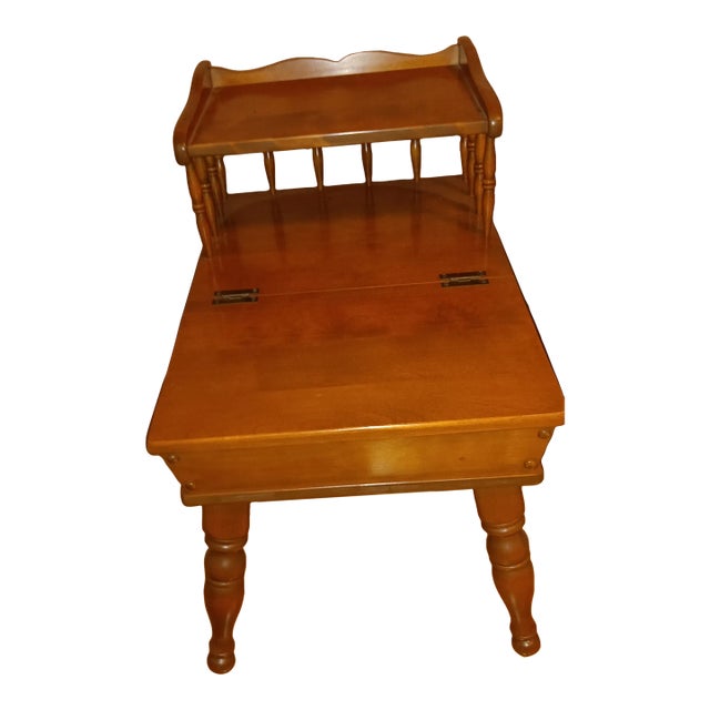 Baumritter Side table matching set of 2. Along with a vintage solid maple coffee table, dough box style with splayed legs...