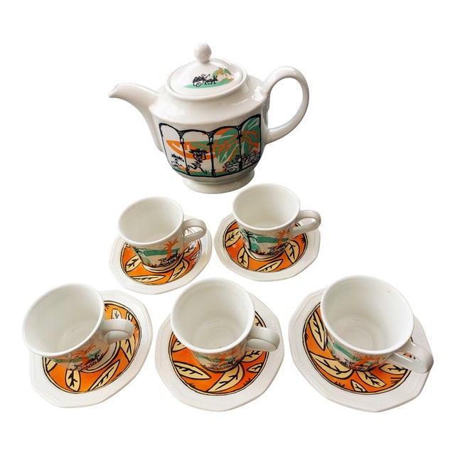 Vintage Coffee Set by Javier Mariscal, England, 1990s, Set of 11 For Sale