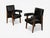 1960s Pierre Jeanneret, Advocate Armchairs, Black Cowhide, Teak, Chandigarh, 1960s For Sale - Image 5 of 10