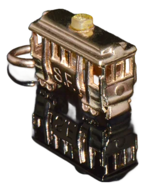 Vintage 14k Gold San Francisco Cable Car Charm Pendant – 3d Tram Design