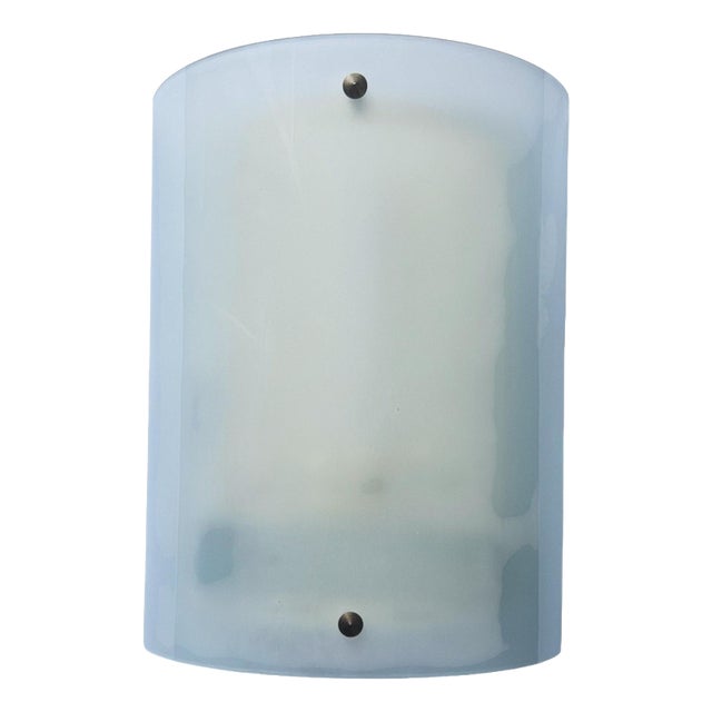 Large Mid-Century Glass Wall Lamp, 1970s For Sale