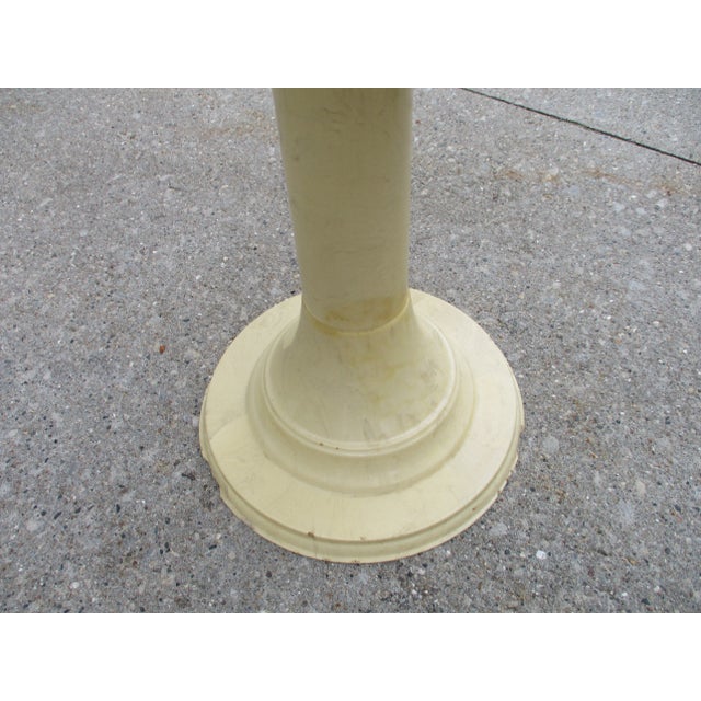 Mid-Century Modern Heavy Faux Marble Pedestal Side Table or Stool For Sale - Image 3 of 12