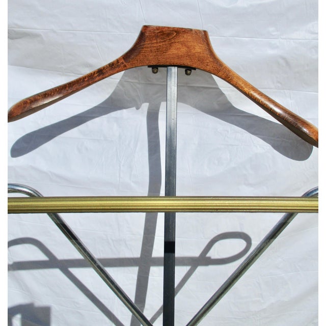 1950s Italian Walnut and Aluminum Wardrobe Butler Chairish