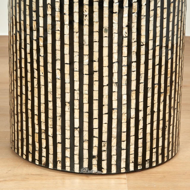 2020s Pair of Modern Round Stands With Mother of Pearl For Sale - Image 5 of 14