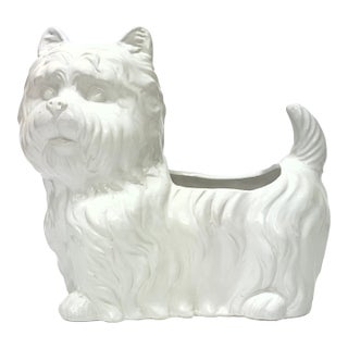Adorable West Highland White Terrier Ceramic Planter For Sale