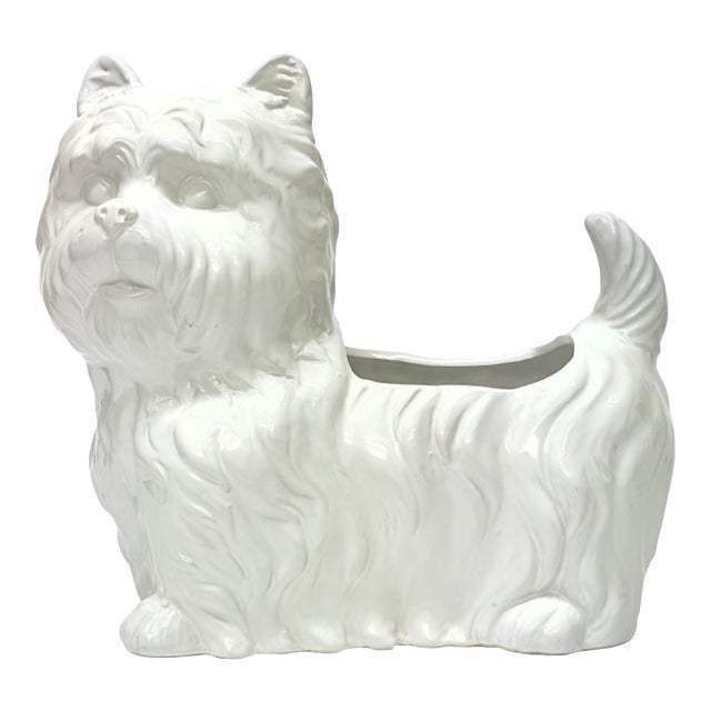 Adorable West Highland White Terrier Ceramic Planter For Sale