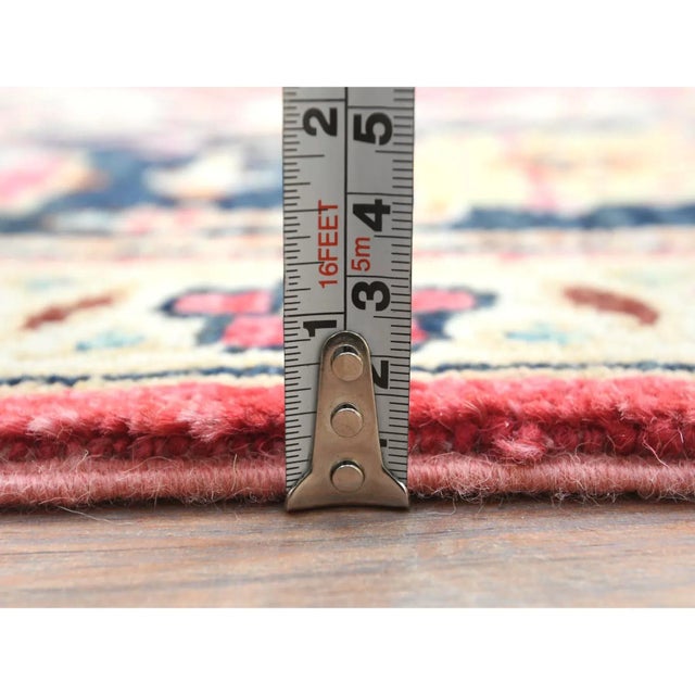 2010s Red, Afghan Peshawar With Large Medallion Heriz Design, Natural Dyes, Densely Woven, Soft Wool, Hand Knotted, Oriental Rug For Sale In New York - Image 6 of 13