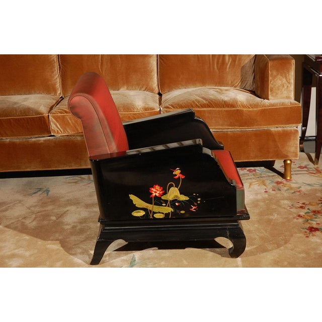1920s 1920s Pair of Hand-Painted Chinoiserie Armchairs For Sale - Image 5 of 7