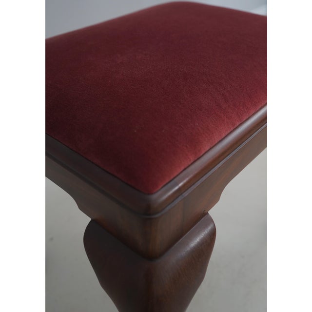 Wood Henkel Harris Queen Anne Cherry Ottoman or Stool For Sale - Image 7 of 12
